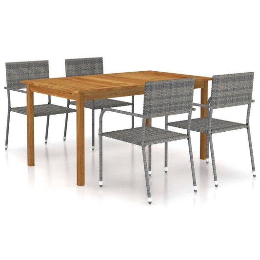 Berkfield 5 Piece Garden Dining Set Grey