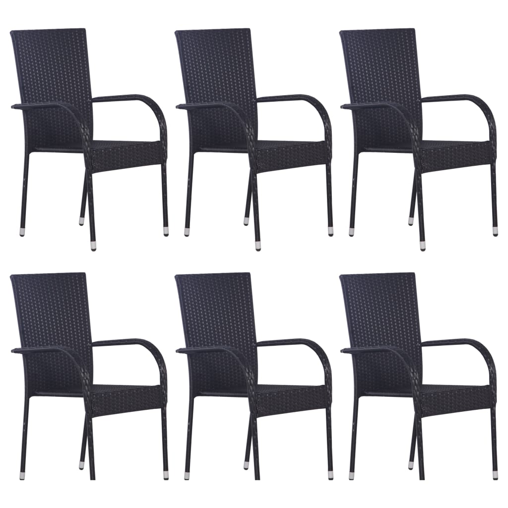 Berkfield 7 Piece Garden Dining Set Black