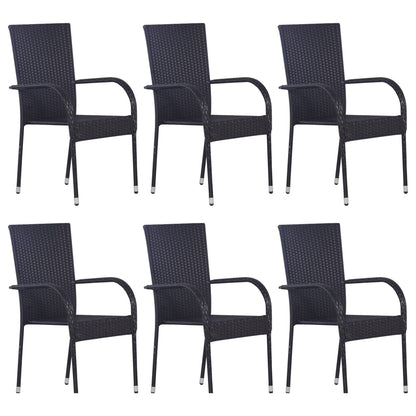 Berkfield 7 Piece Garden Dining Set Black