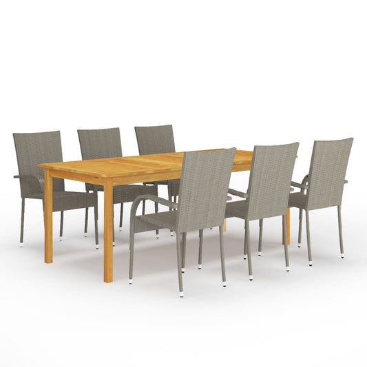 Berkfield 7 Piece Garden Dining Set Grey