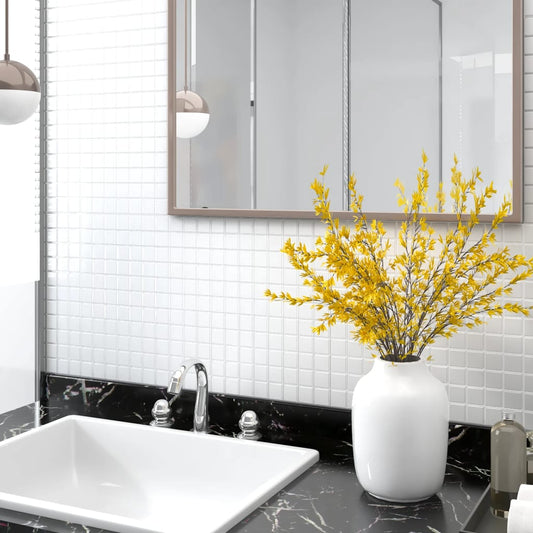 Berkfield Mosaic Tiles 22 pcs White 30x30 cm Glass