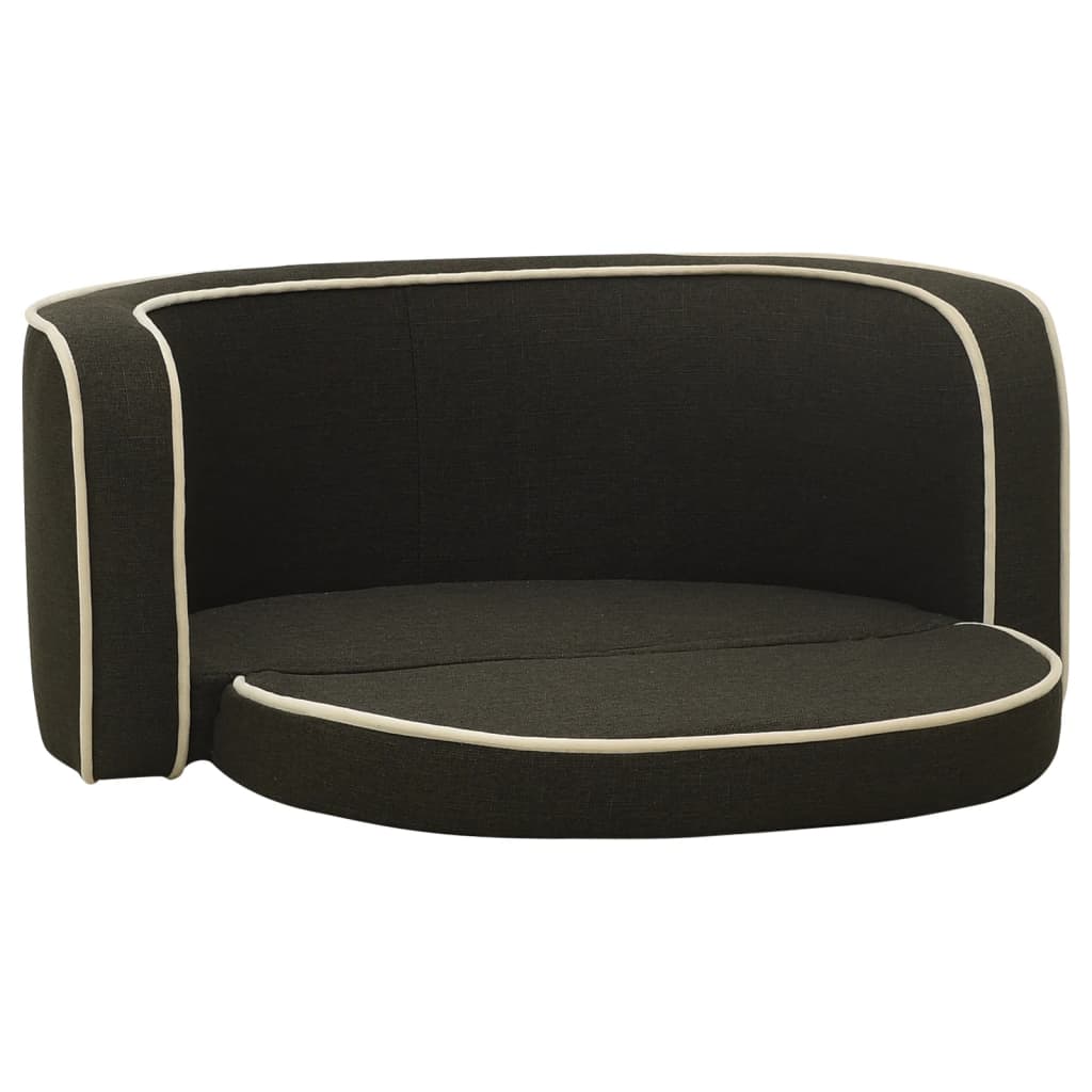 Berkfield Foldable Dog Sofa Dark Grey 76x71x30 cm Linen Washable Cushion