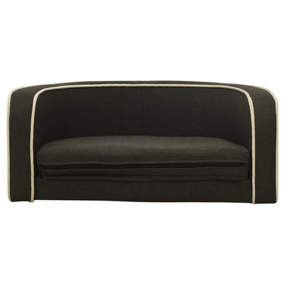 Berkfield Foldable Dog Sofa Dark Grey 76x71x30 cm Linen Washable Cushion