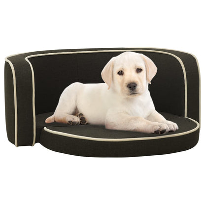 Berkfield Foldable Dog Sofa Dark Grey 76x71x30 cm Linen Washable Cushion