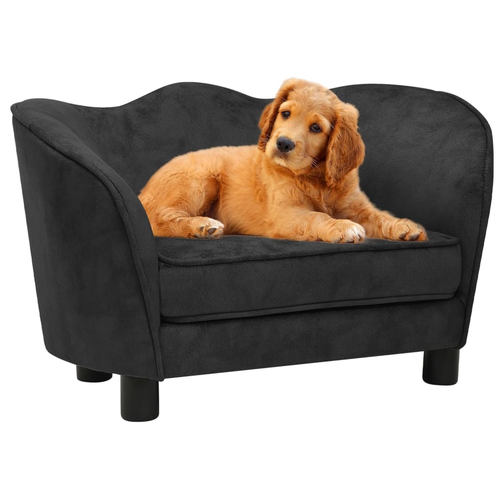Berkfield Dog Sofa Black 66x43x40 cm Plush