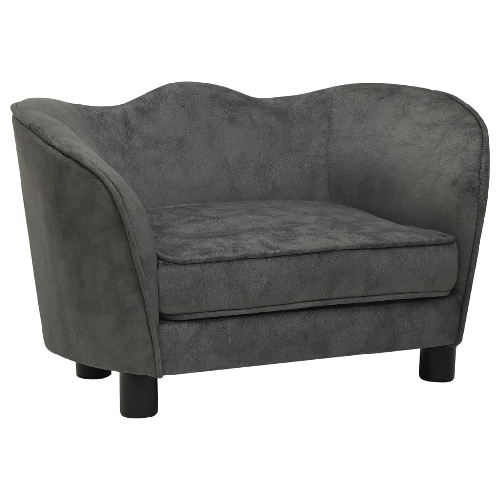 Berkfield Dog Sofa Dark Grey 66x43x40 cm Plush