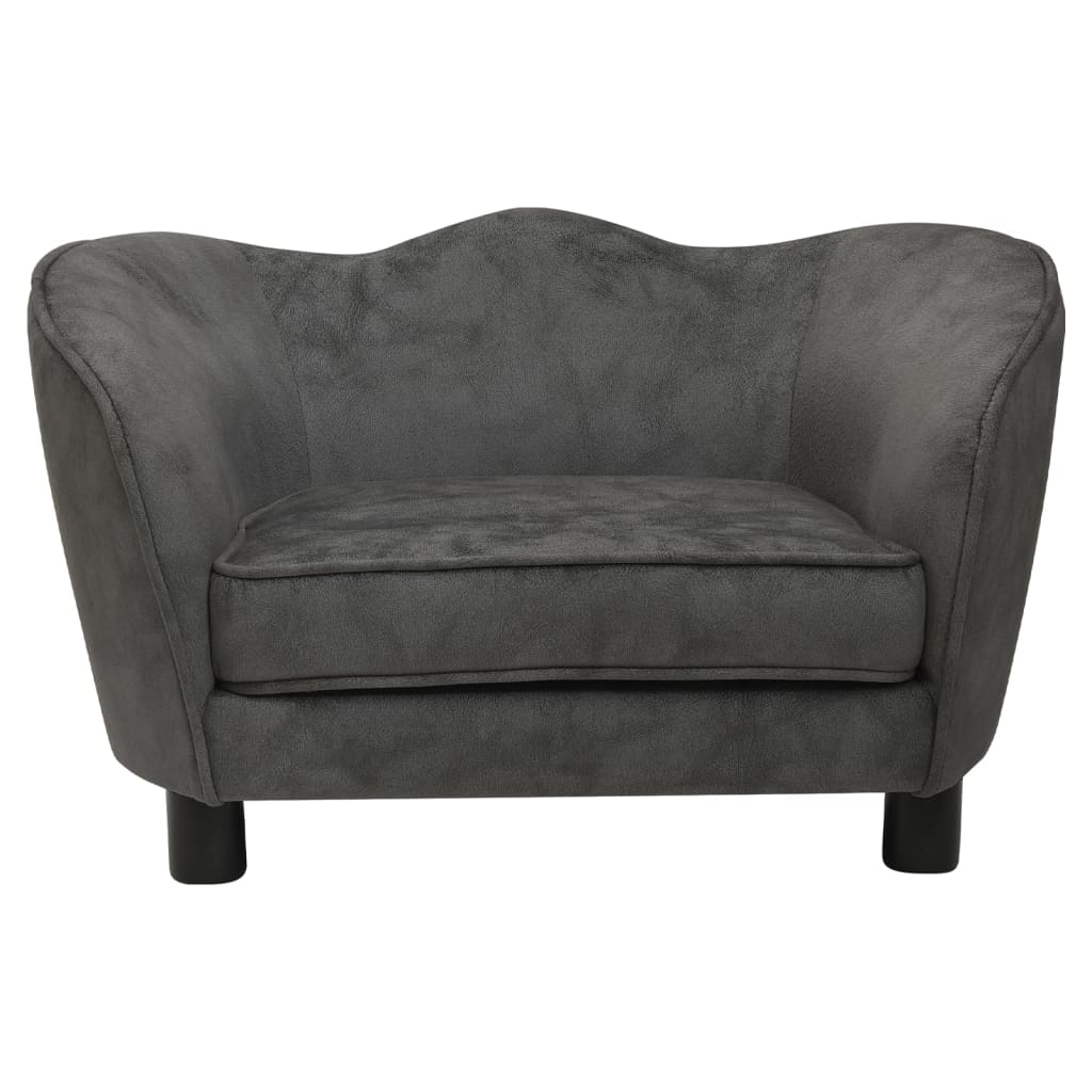 Berkfield Dog Sofa Dark Grey 66x43x40 cm Plush