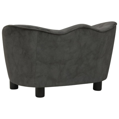 Berkfield Dog Sofa Dark Grey 66x43x40 cm Plush