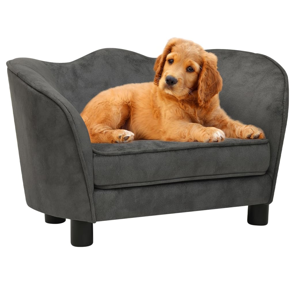 Berkfield Dog Sofa Dark Grey 66x43x40 cm Plush