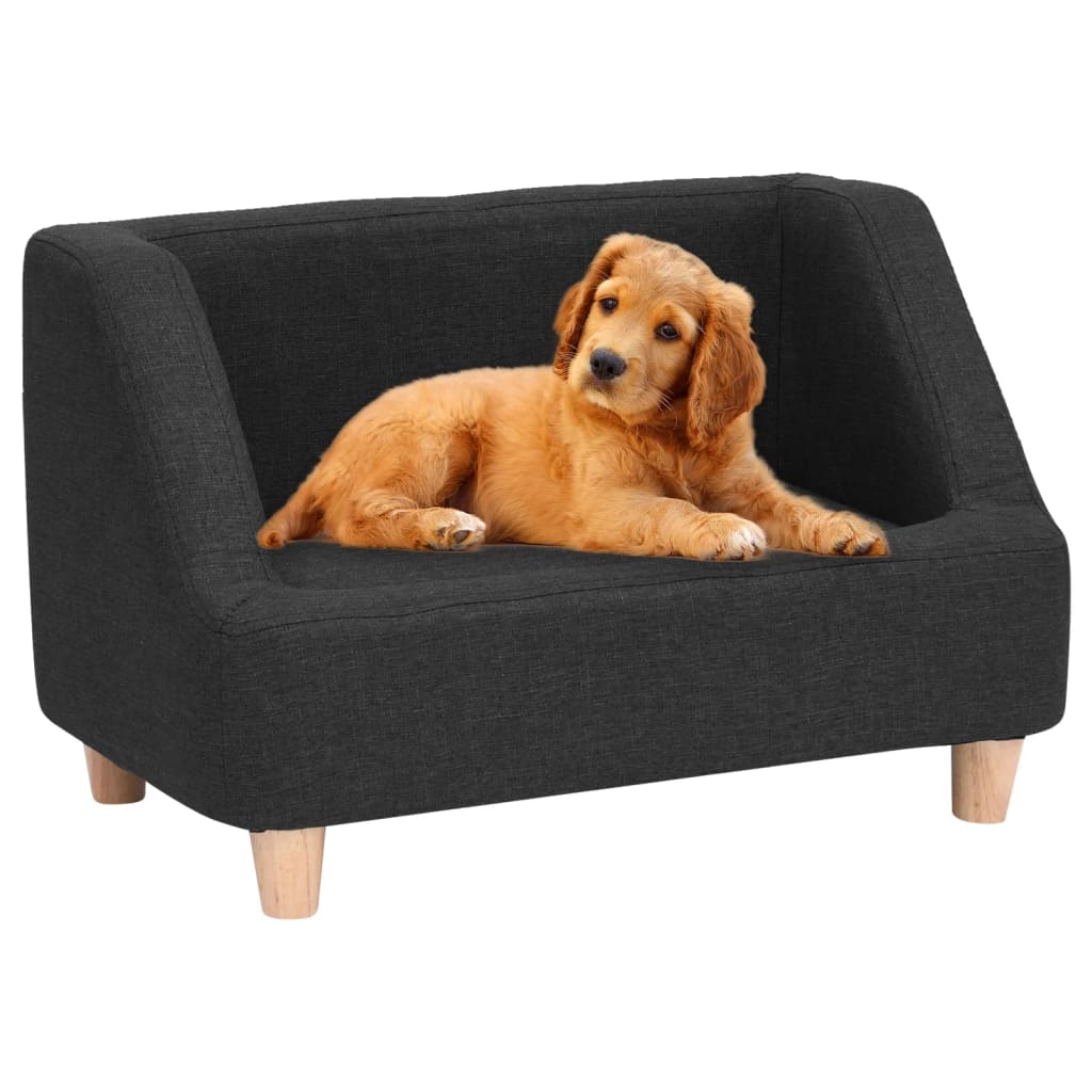 Berkfield Dog Sofa Black 60x37x39 cm Linen