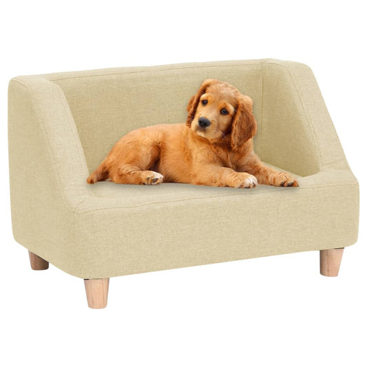 Berkfield Dog Sofa Cream 60x37x39 cm Linen