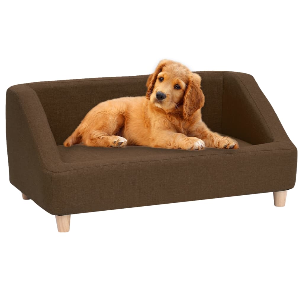 Berkfield Dog Sofa Brown 85x50x39 cm Linen