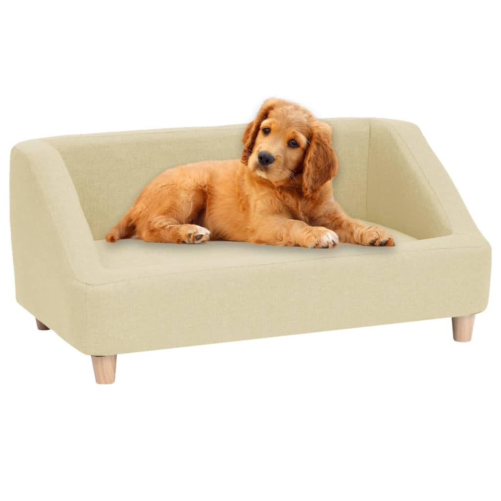 Berkfield Dog Sofa Cream 85x50x39 cm Linen