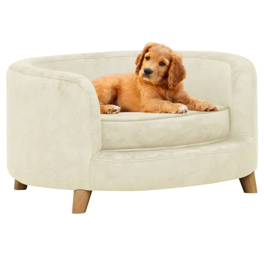Berkfield Dog Sofa Cream 69x69x36 cm Plush