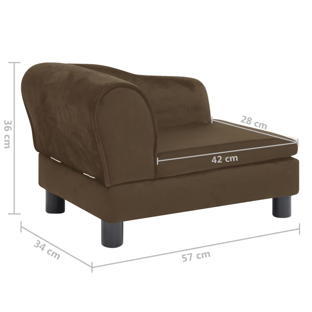 Berkfield Dog Sofa Brown 57x34x36 cm Plush