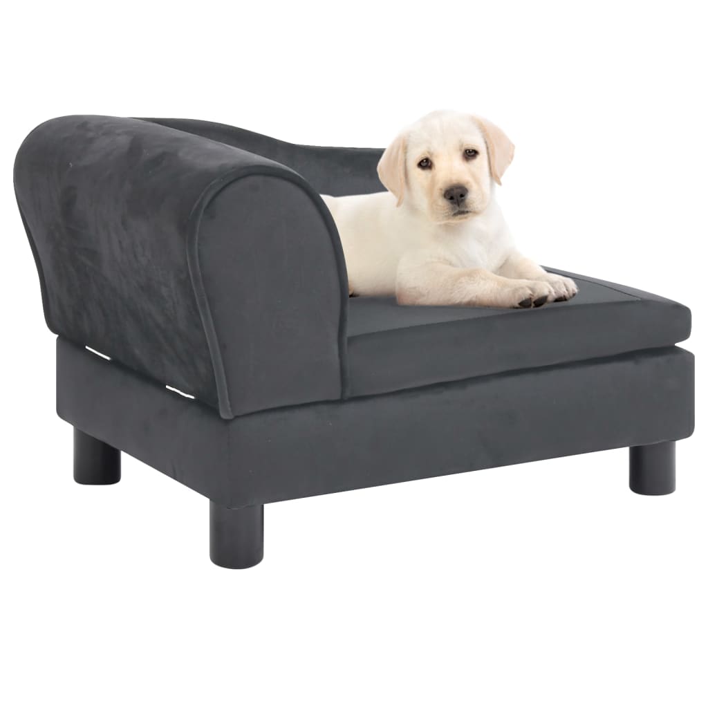 Berkfield Dog Sofa Dark Grey 57x34x36 cm Plush