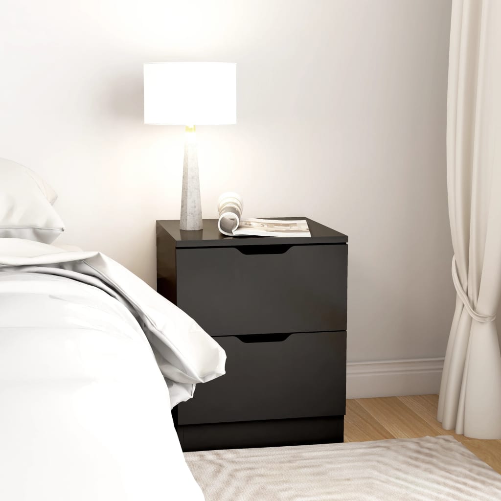 Berkfield Bedside Cabinet Black 40x40x50 cm Engineered Wood