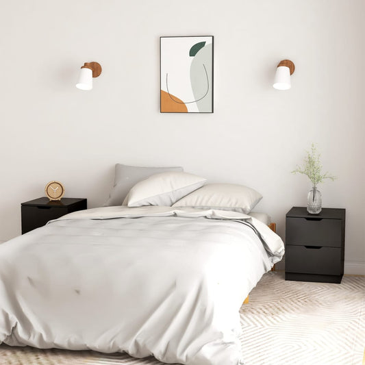 Berkfield Bedside Cabinets 2 pcs Black 40x40x50 cm Engineered Wood
