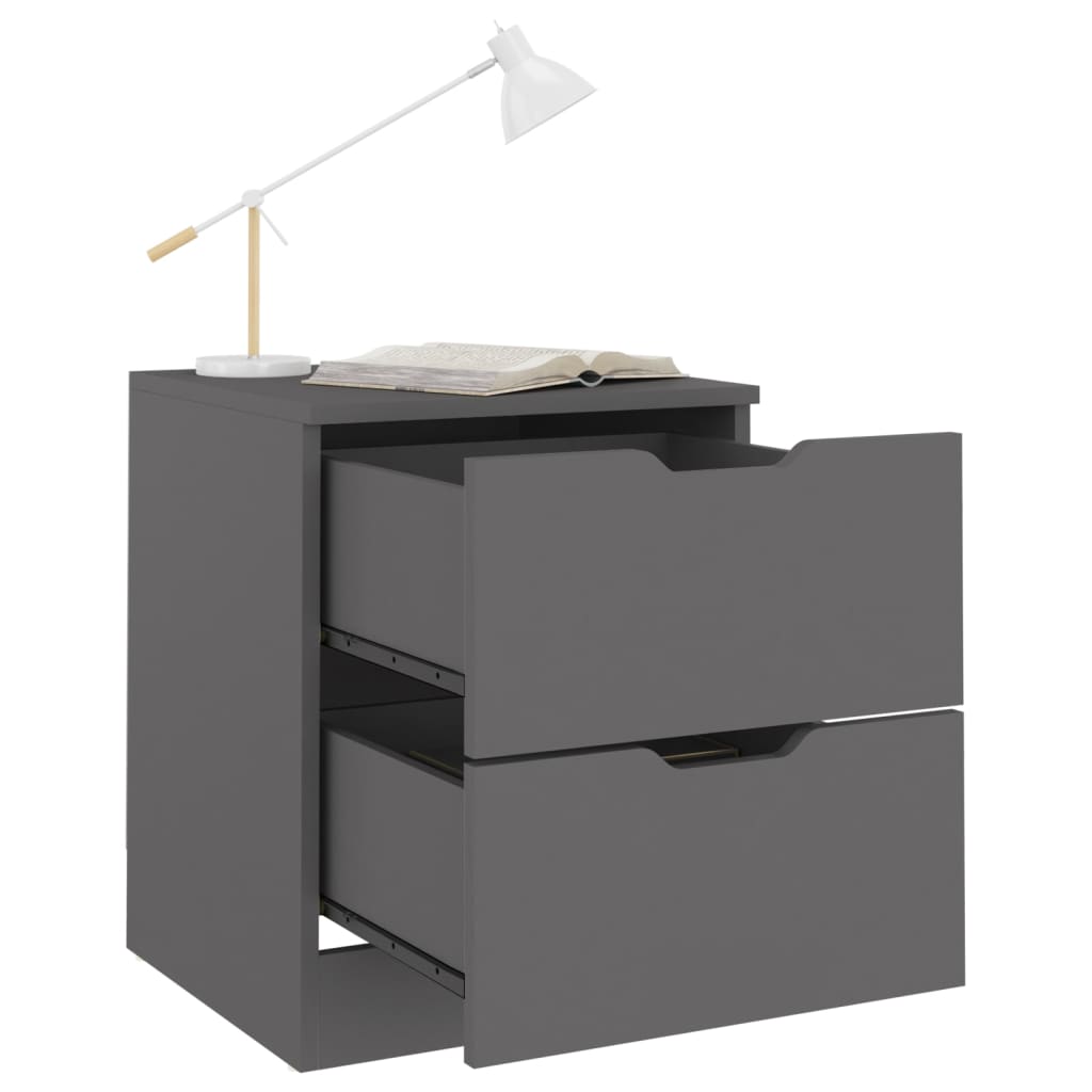 Berkfield Bedside Cabinet Grey 40x40x50 cm Engineered Wood