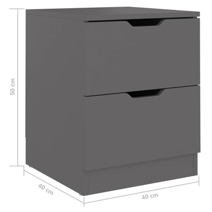 Berkfield Bedside Cabinet Grey 40x40x50 cm Engineered Wood