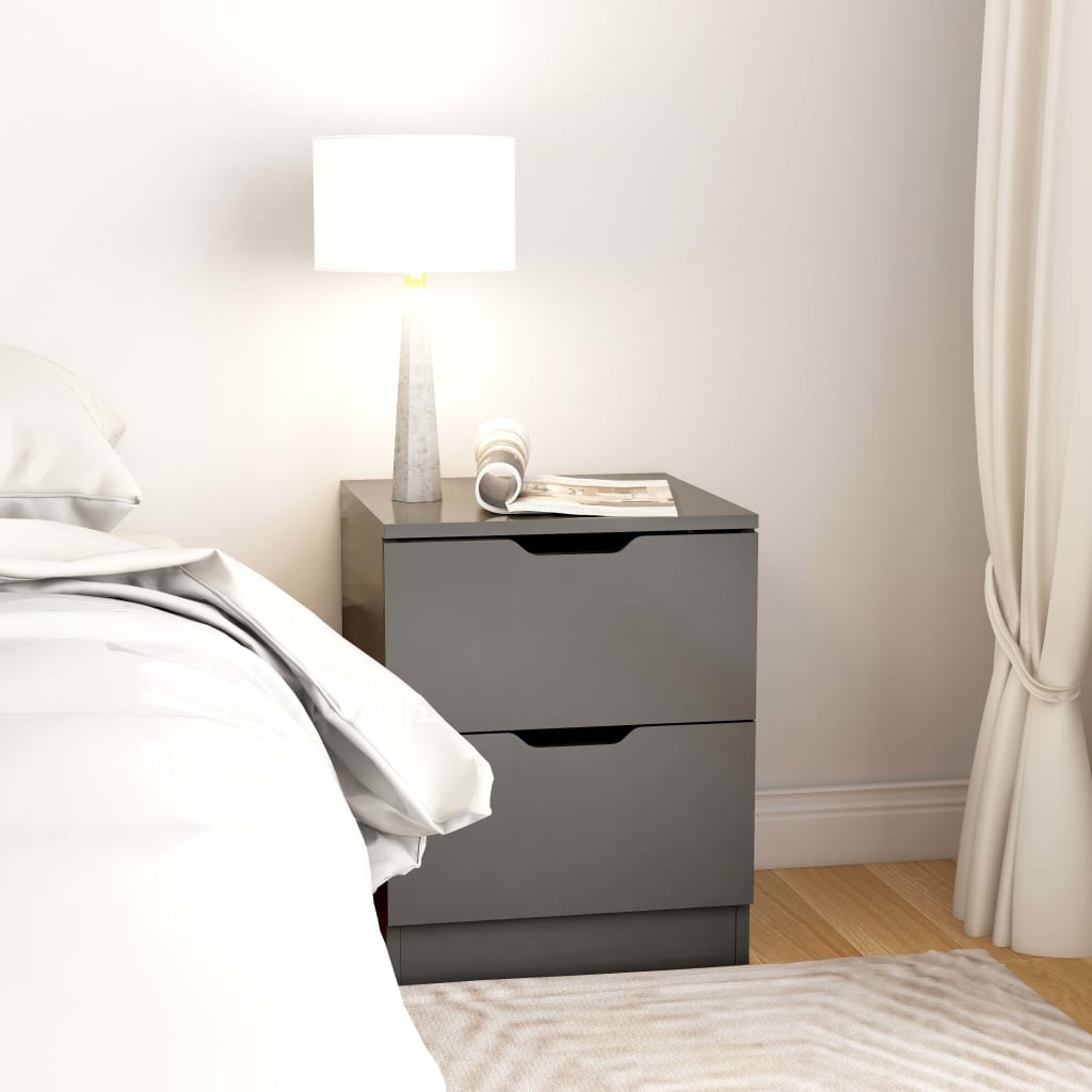 Berkfield Bedside Cabinet Grey 40x40x50 cm Engineered Wood