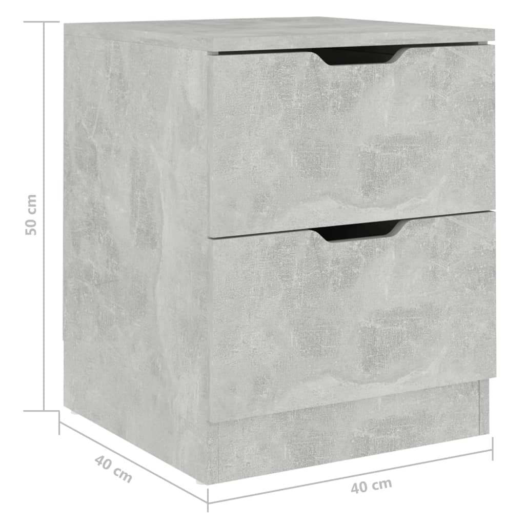 Berkfield Bedside Cabinet Concrete Grey 40x40x50 cm Engineered Wood