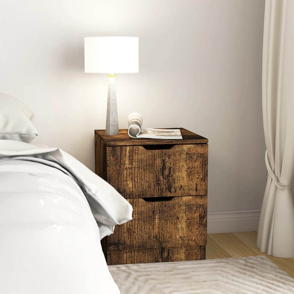 Berkfield Bedside Cabinet Smoked Oak 40x40x50 cm Engineered Wood