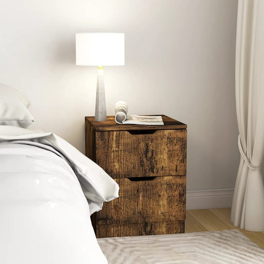 Berkfield Bedside Cabinet Smoked Oak 40x40x50 cm Engineered Wood