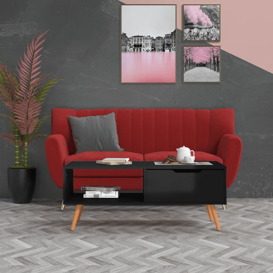 Berkfield Coffee Table High Gloss Black 100x49.5x43 cm Engineered Wood