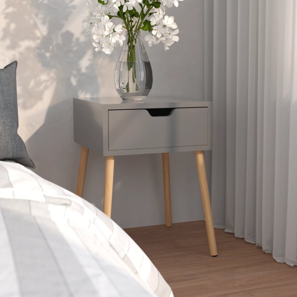 Berkfield Bedside Cabinet Grey 40x40x56 cm Engineered Wood