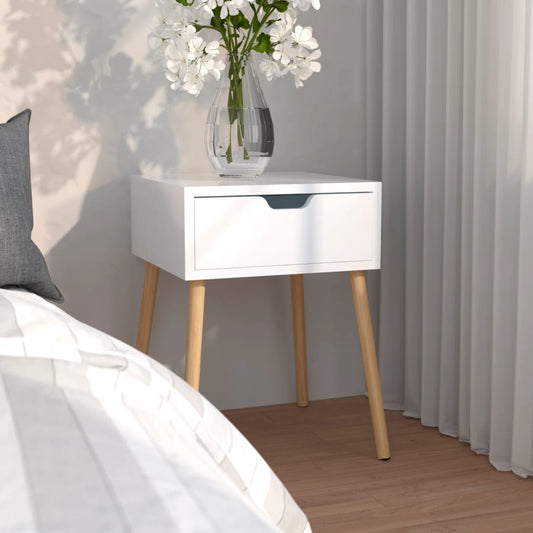 Berkfield Bedside Cabinet High Gloss White 40x40x56 cm Engineered Wood