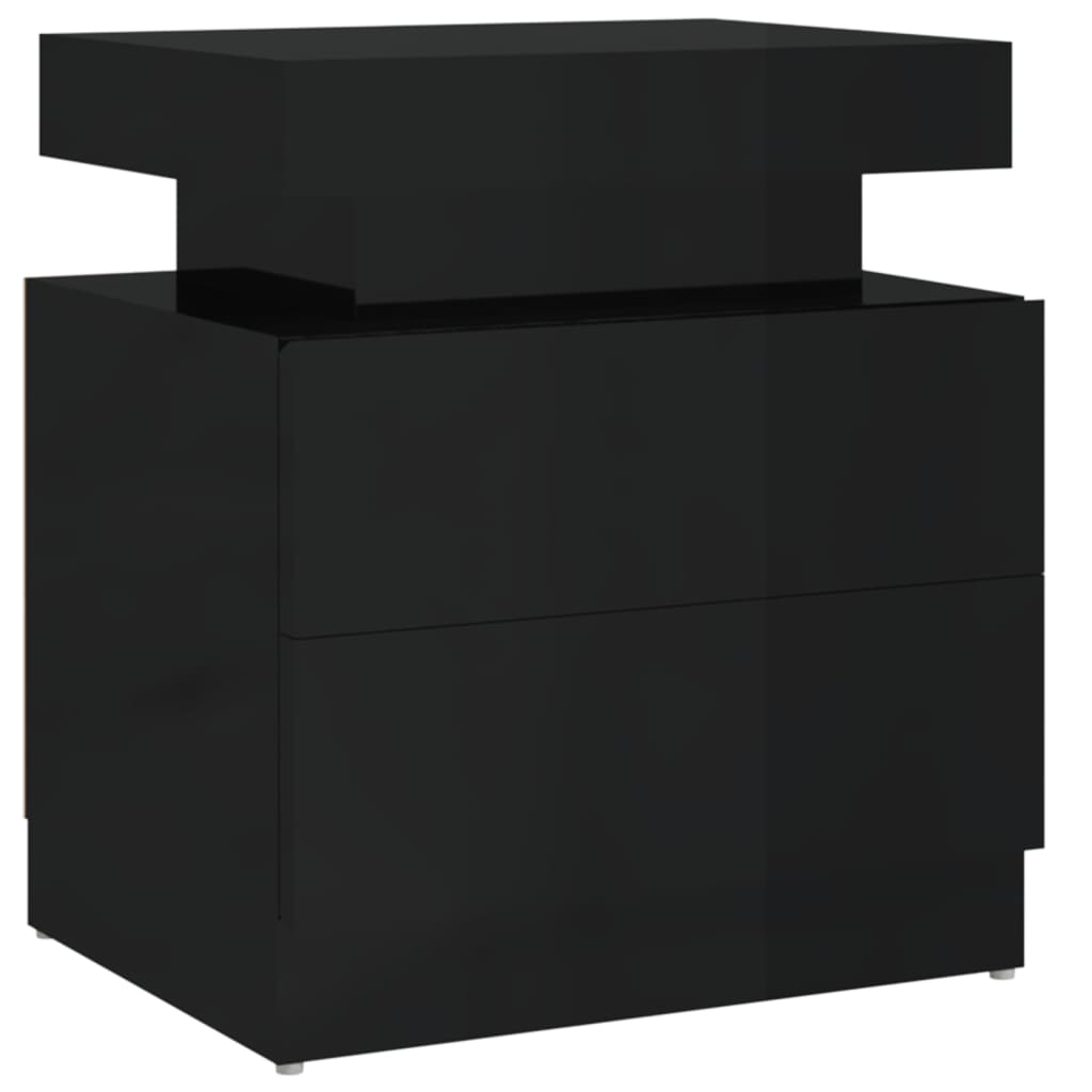 Berkfield Bedside Cabinet High Gloss Black 45x35x52 cm Engineered Wood