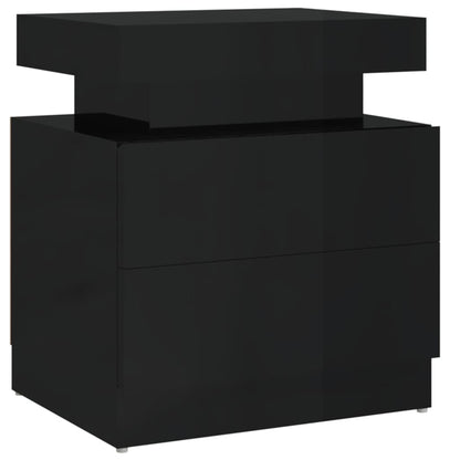 Berkfield Bedside Cabinet High Gloss Black 45x35x52 cm Engineered Wood