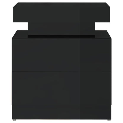 Berkfield Bedside Cabinet High Gloss Black 45x35x52 cm Engineered Wood
