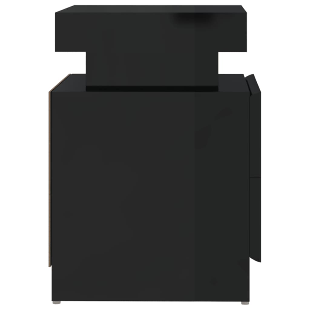 Berkfield Bedside Cabinet High Gloss Black 45x35x52 cm Engineered Wood