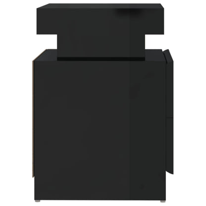 Berkfield Bedside Cabinet High Gloss Black 45x35x52 cm Engineered Wood