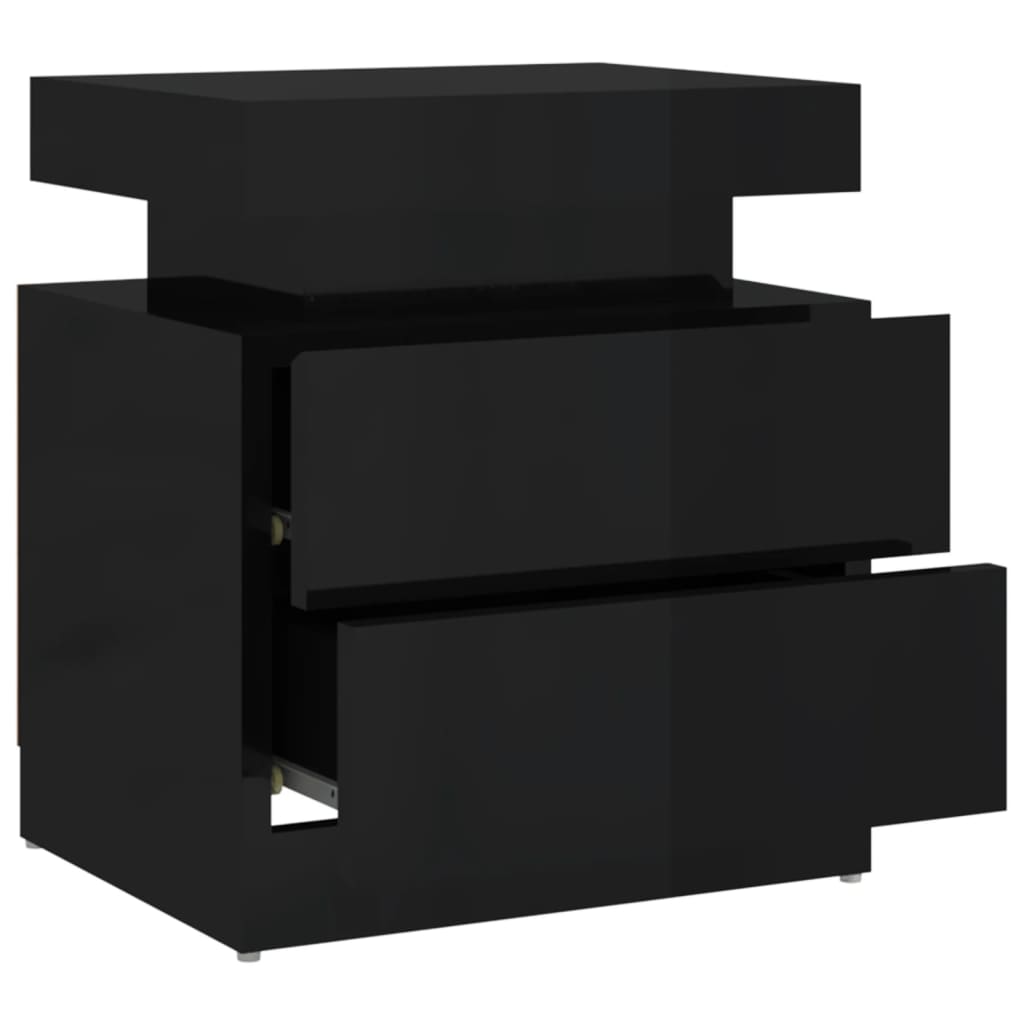 Berkfield Bedside Cabinet High Gloss Black 45x35x52 cm Engineered Wood