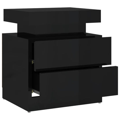 Berkfield Bedside Cabinet High Gloss Black 45x35x52 cm Engineered Wood