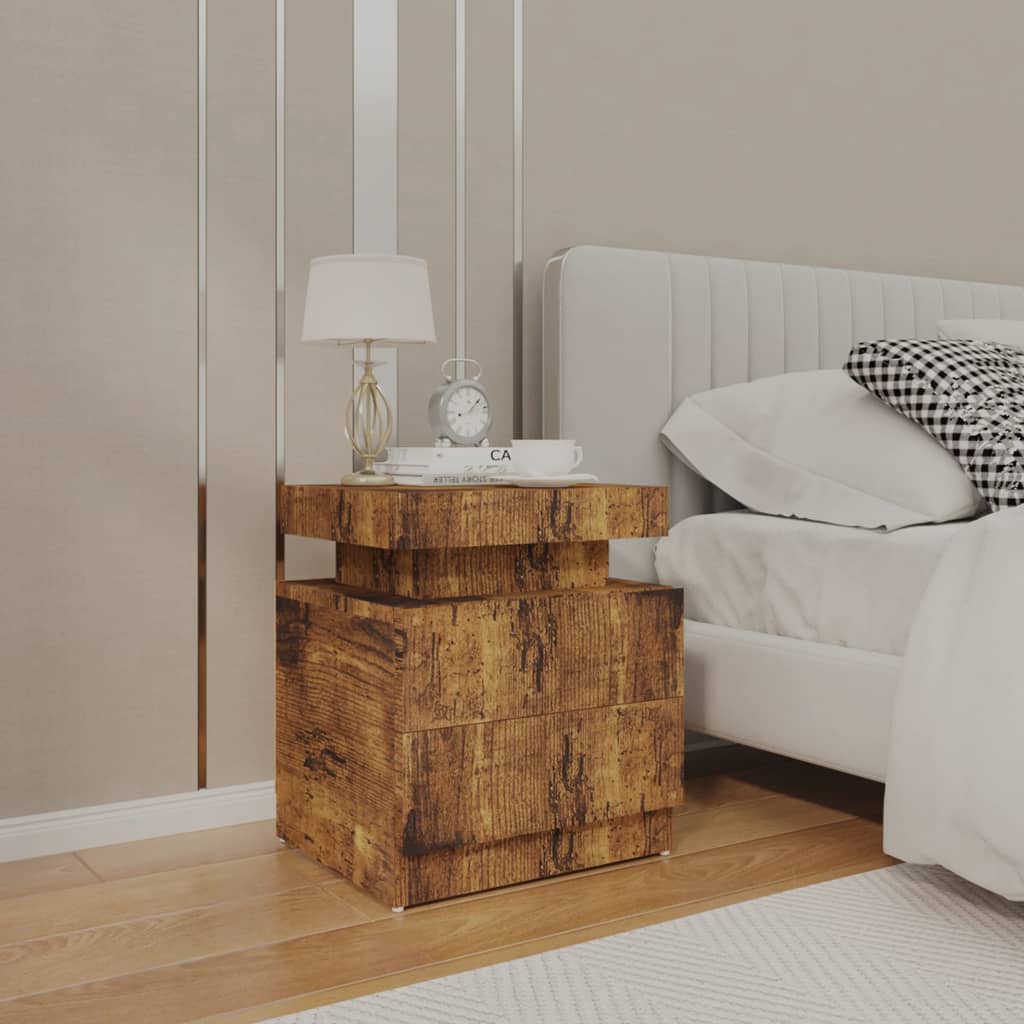 Berkfield Bedside Cabinet Smoked Oak 45x35x52 cm Engineered Wood