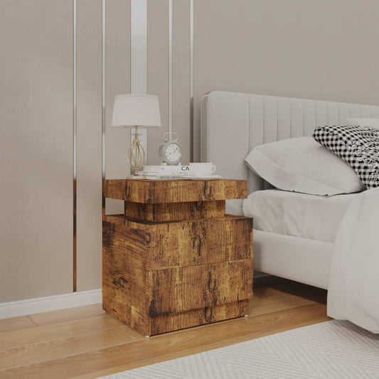 Berkfield Bedside Cabinet Smoked Oak 45x35x52 cm Engineered Wood
