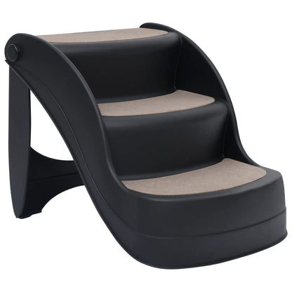 Berkfield Folding 3-Step Dog Stairs Black