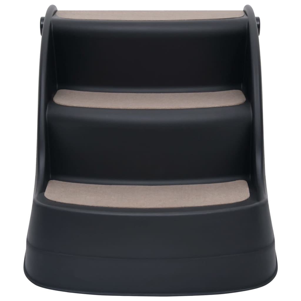 Berkfield Folding 3-Step Dog Stairs Black