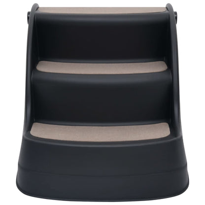 Berkfield Folding 3-Step Dog Stairs Black