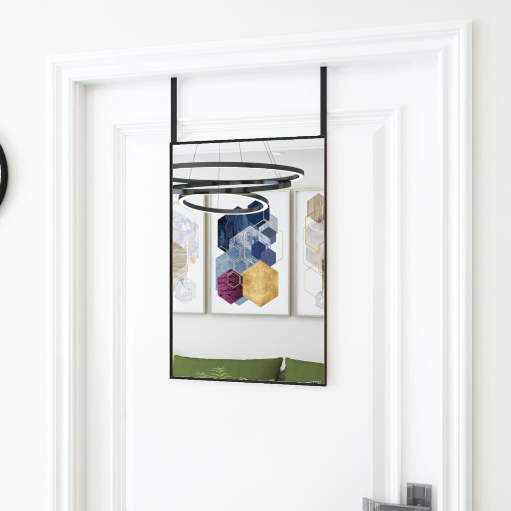 Berkfield Door Mirror Black 40x60 cm Glass and Aluminium