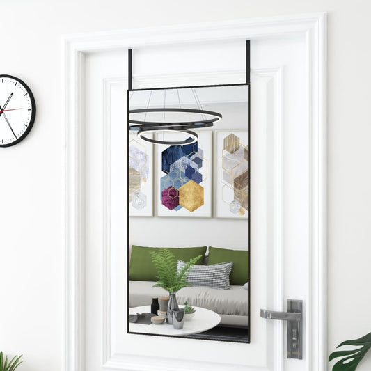 Berkfield Door Mirror Black 50x100 cm Glass and Aluminium