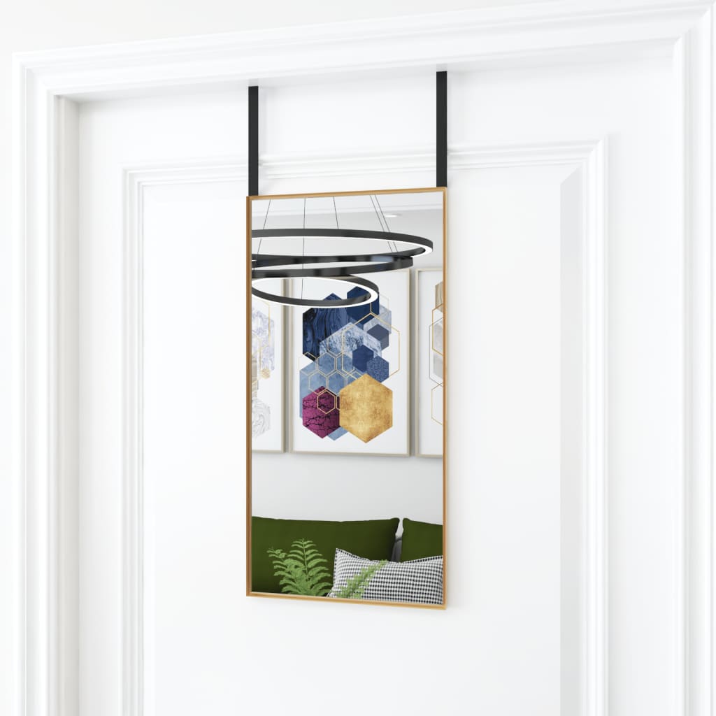Berkfield Door Mirror Gold 30x60 cm Glass and Aluminium