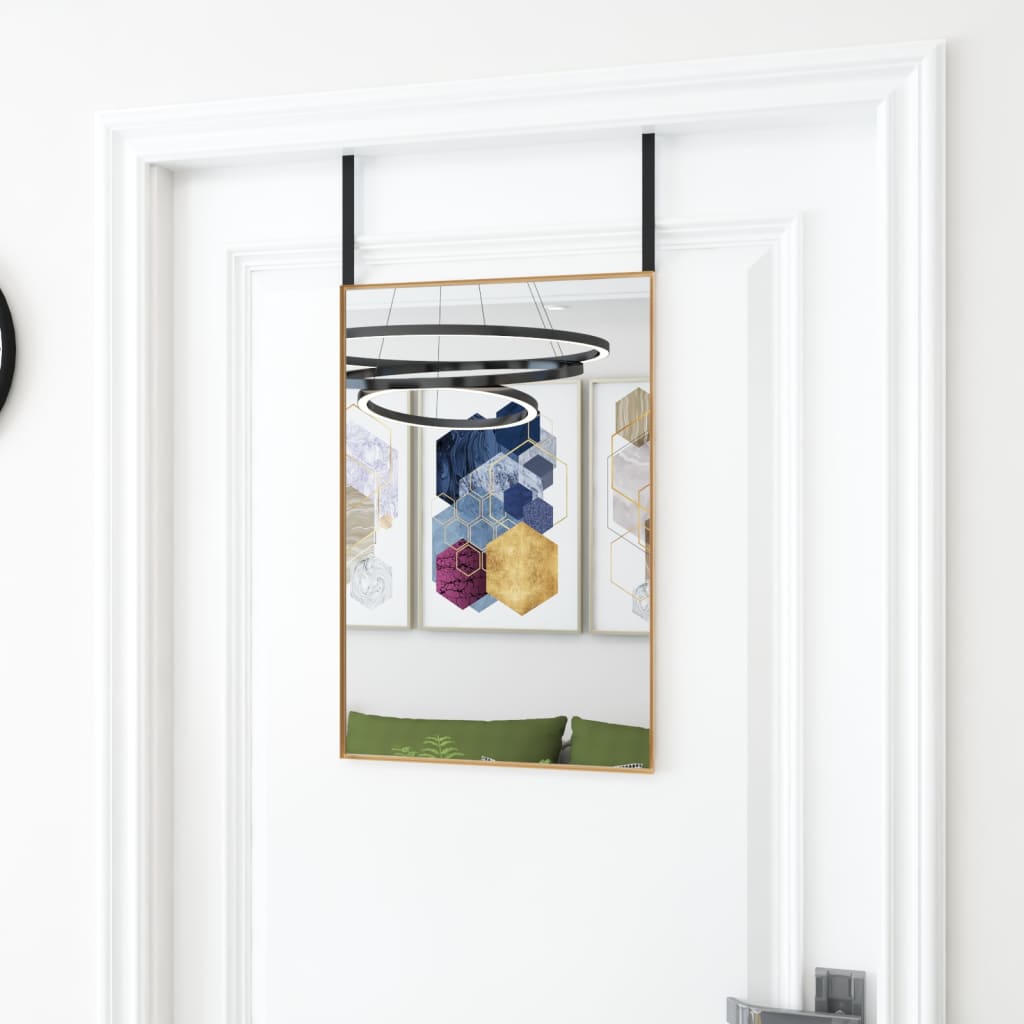 Berkfield Door Mirror Gold 40x60 cm Glass and Aluminium