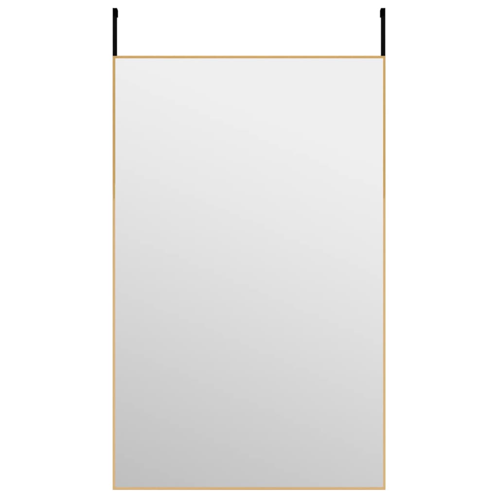 Berkfield Door Mirror Gold 50x80 cm Glass and Aluminium