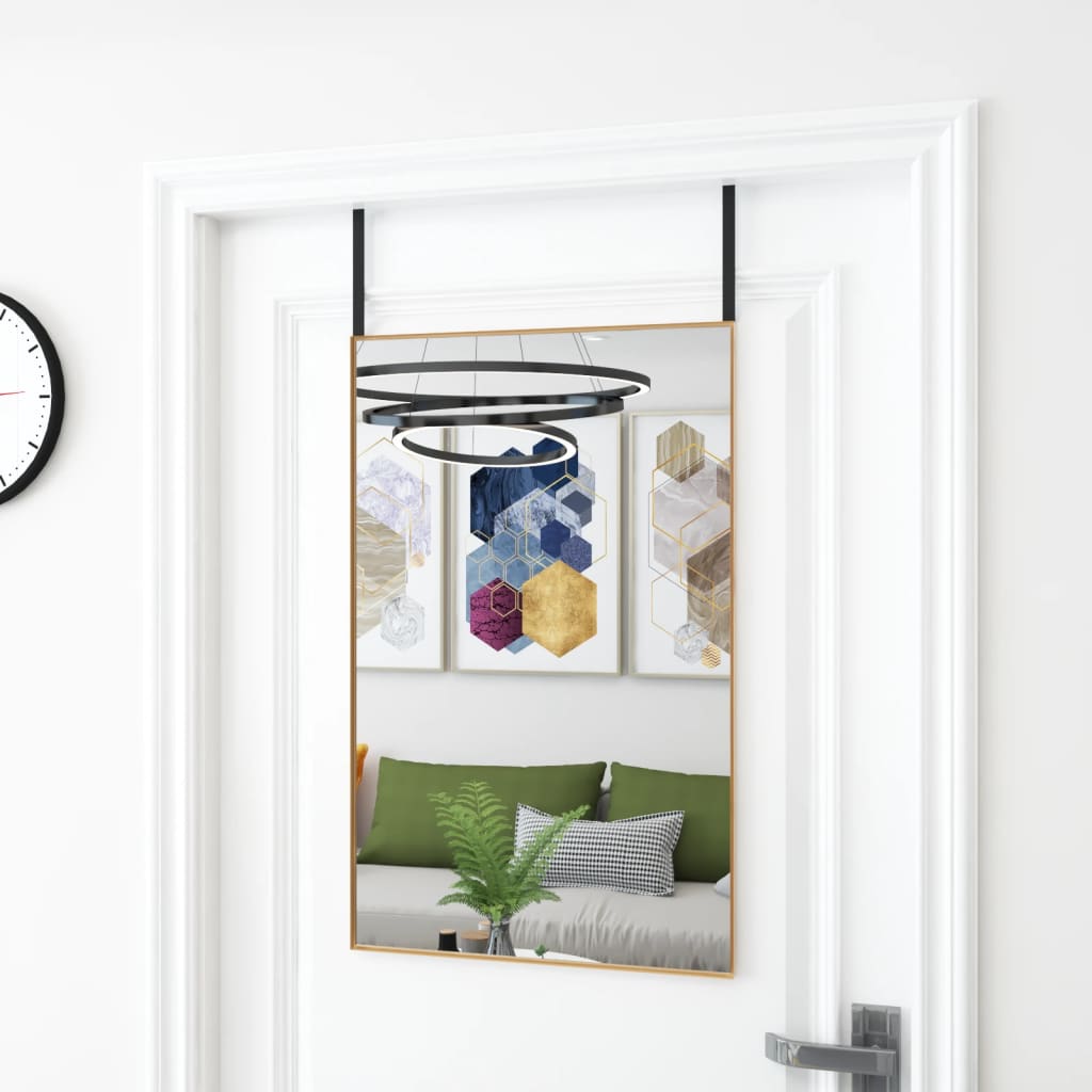 Berkfield Door Mirror Gold 50x80 cm Glass and Aluminium