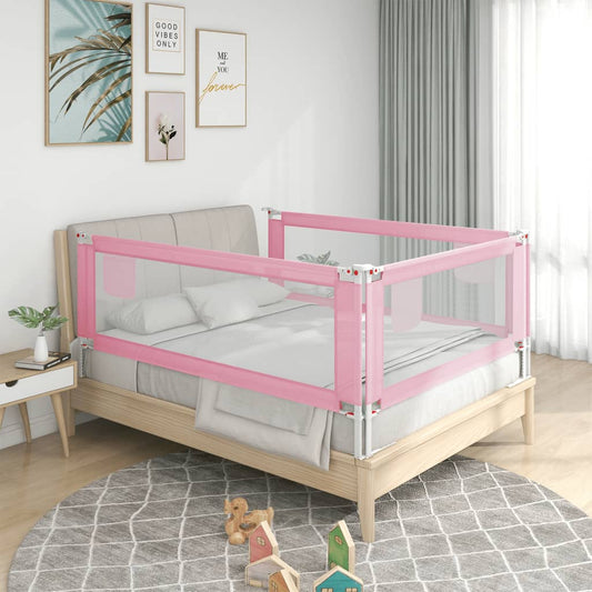 Berkfield Toddler Safety Bed Rail Pink 100x25 cm Fabric